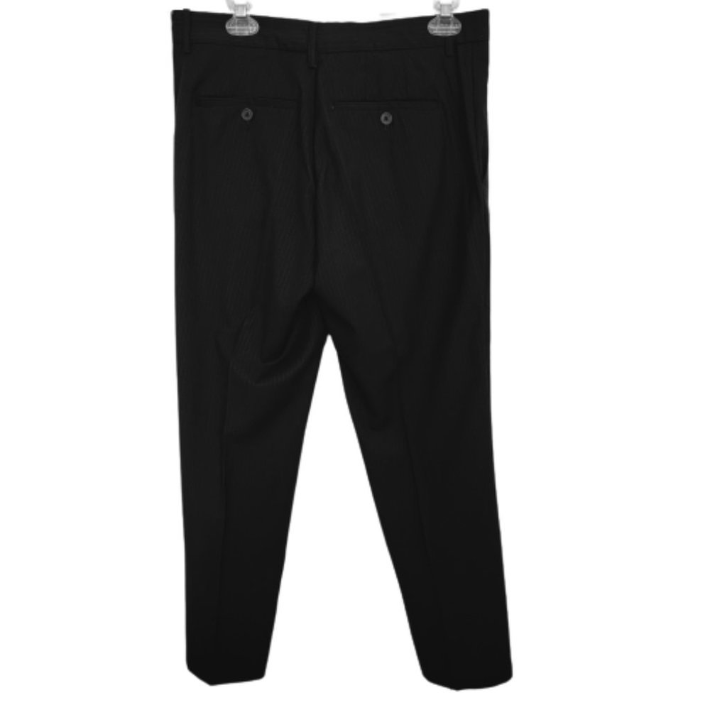 Sons of Intrigue Mens Chambers Dress Pants Straight Fit Pinstripe Black 33x30 - Picture 9 of 12